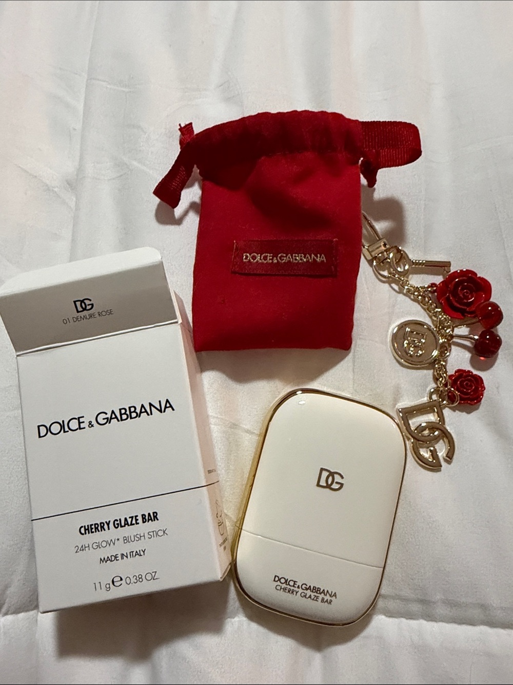 Dolce & Gabbana cherry glaze bar blush stick & Cherry Charm Set Full size New